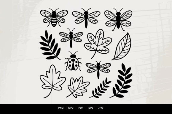 Bee & Leaf SVG Bundle Graphic Crafts By rsbrandingbd