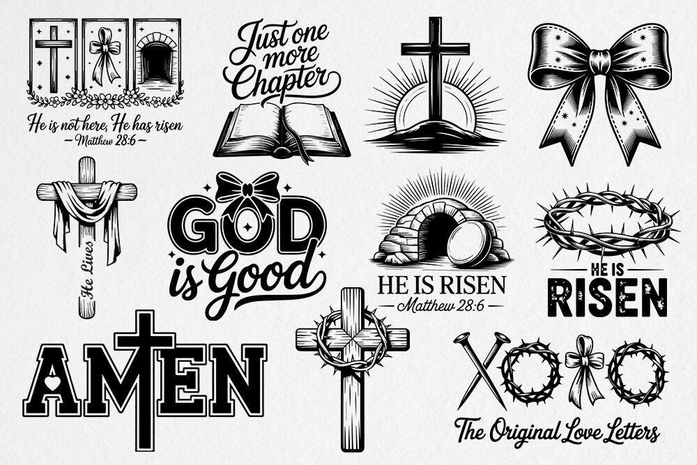 Christian Easter SVG Bundle Graphic by EM STORE · Creative Fabrica