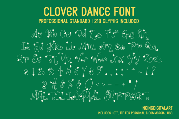 Clover Dance Font PNG with transparent background - Preview 4