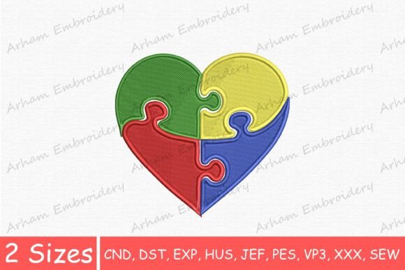 Colorful Puzzle Piece Heart