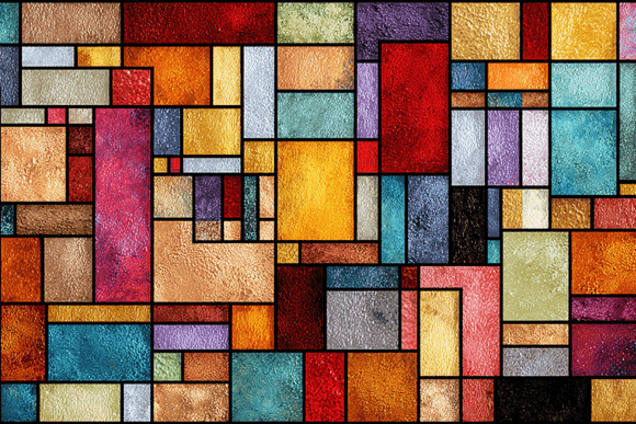 Colorful Stained Glass Mosaic Art