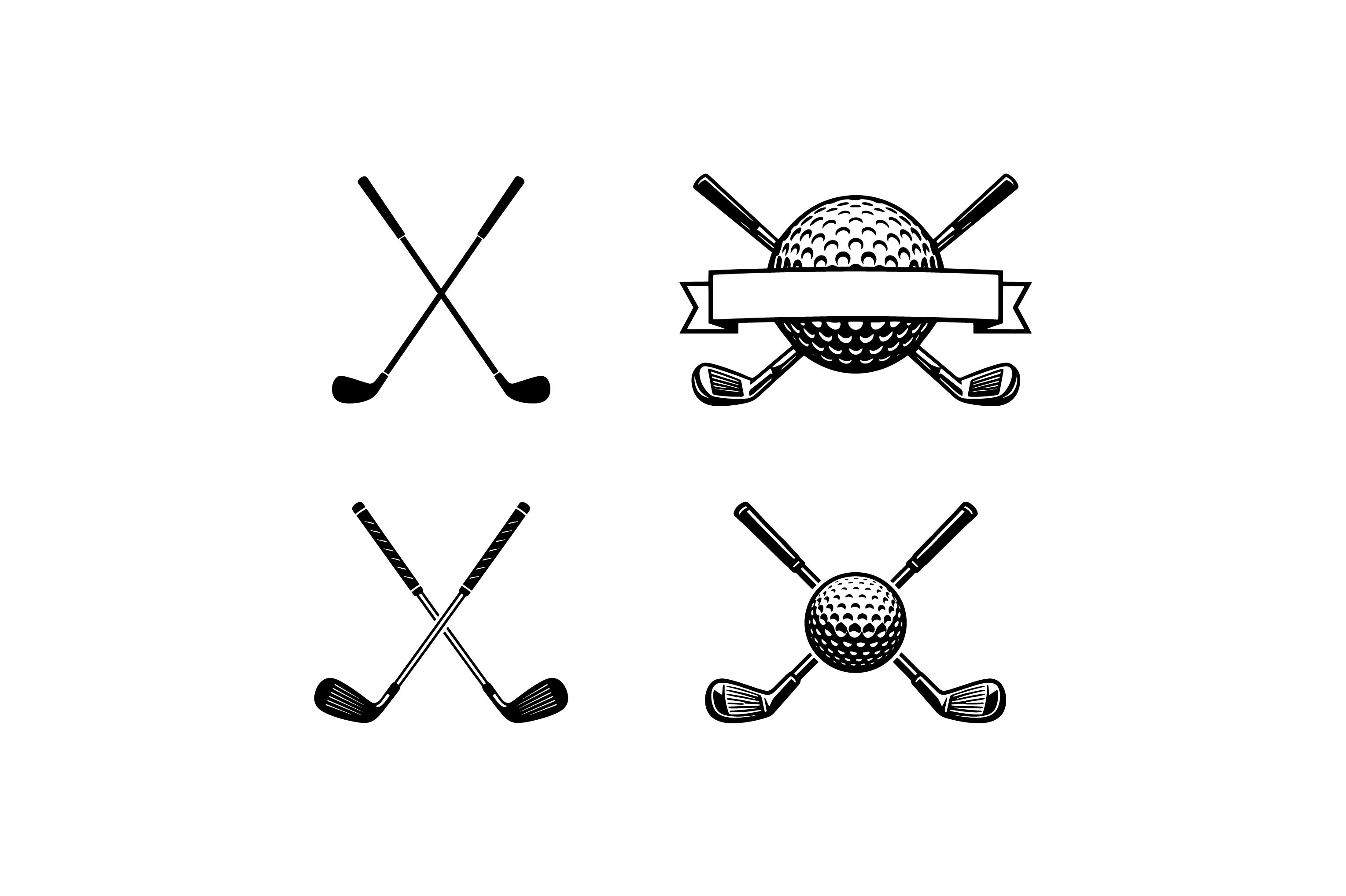 Crossed Golf Clubs Icon Collection