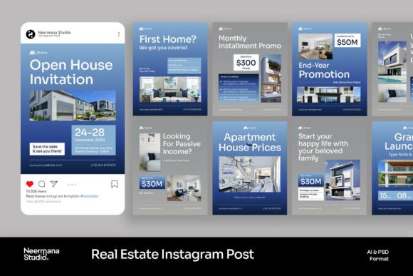 Preview of DHAMA | Real Estate Instagram Post real estate social media template