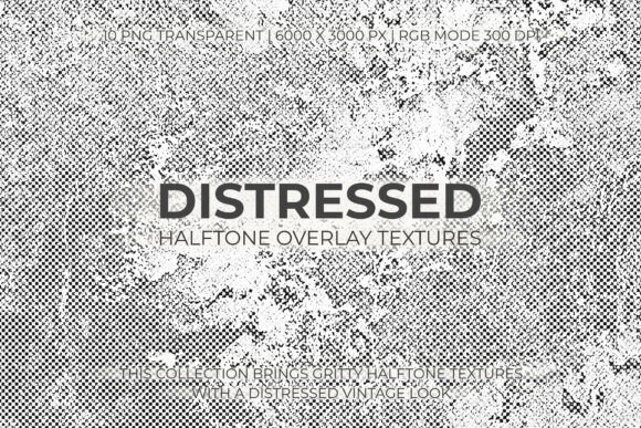 Distressed Halftone Overlay Textures