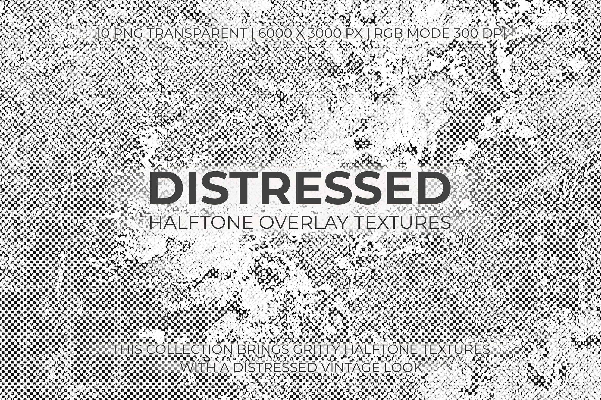 Distressed Halftone Overlay Textures