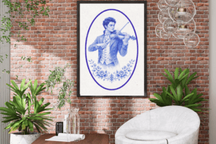 Elegant Delft Blue Regency Men Clipart Graphic by BellinnaCraft ...