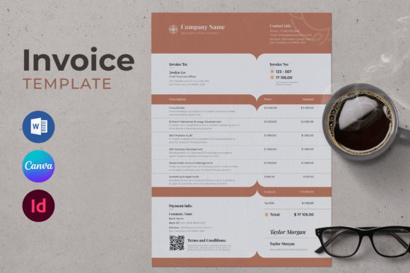 Elegant Invoice Template Graphics