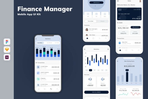Finance Manager Mobile App UI Kit