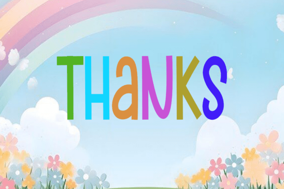 Kinder Rainbow Font PNG with transparent background - Preview 5