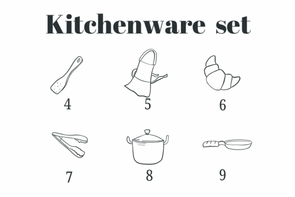 Kitchenware Set Font PNG with transparent background - Preview 3