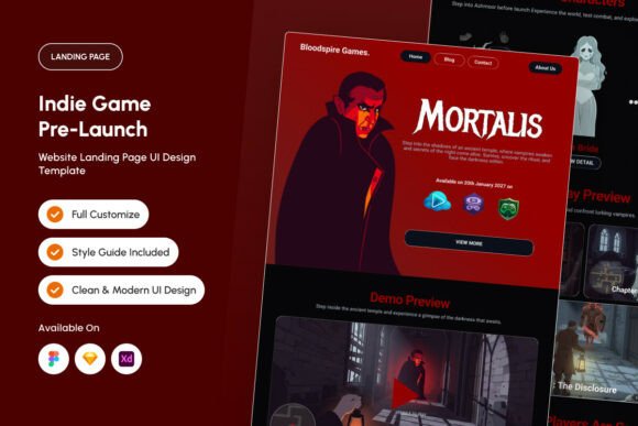 Mortalis - Indie Game Pre-Launch Landing