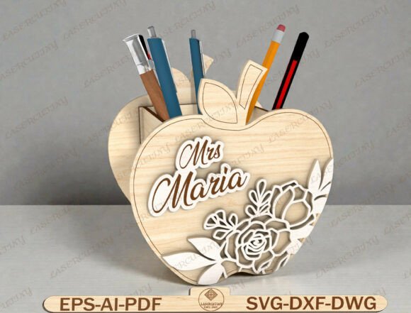 Personalized Apple Pencil Holder SVG