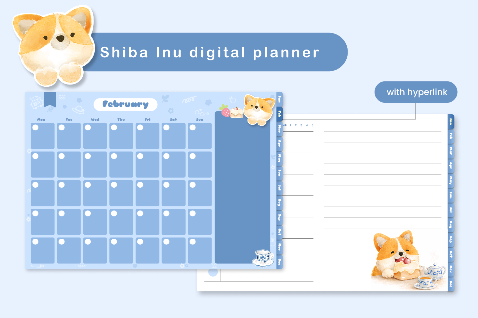 Shiba Inu Goodnotes Digital Planner
