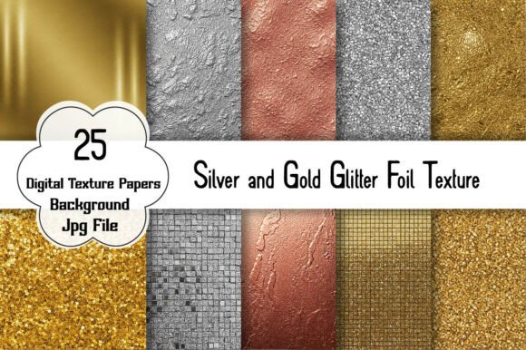 Silver and Gold Glitter Foil Texture Graphic by Bundle · Creative Fabrica