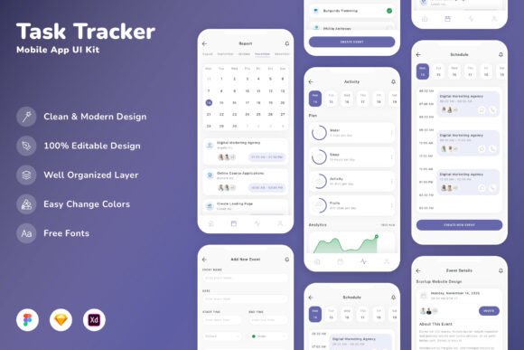 Task Tracker Mobile App UI Kit