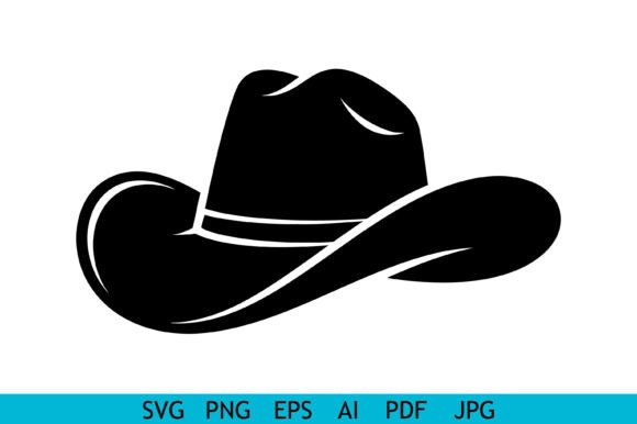 Western Cowboy Hat Silhouette Vector