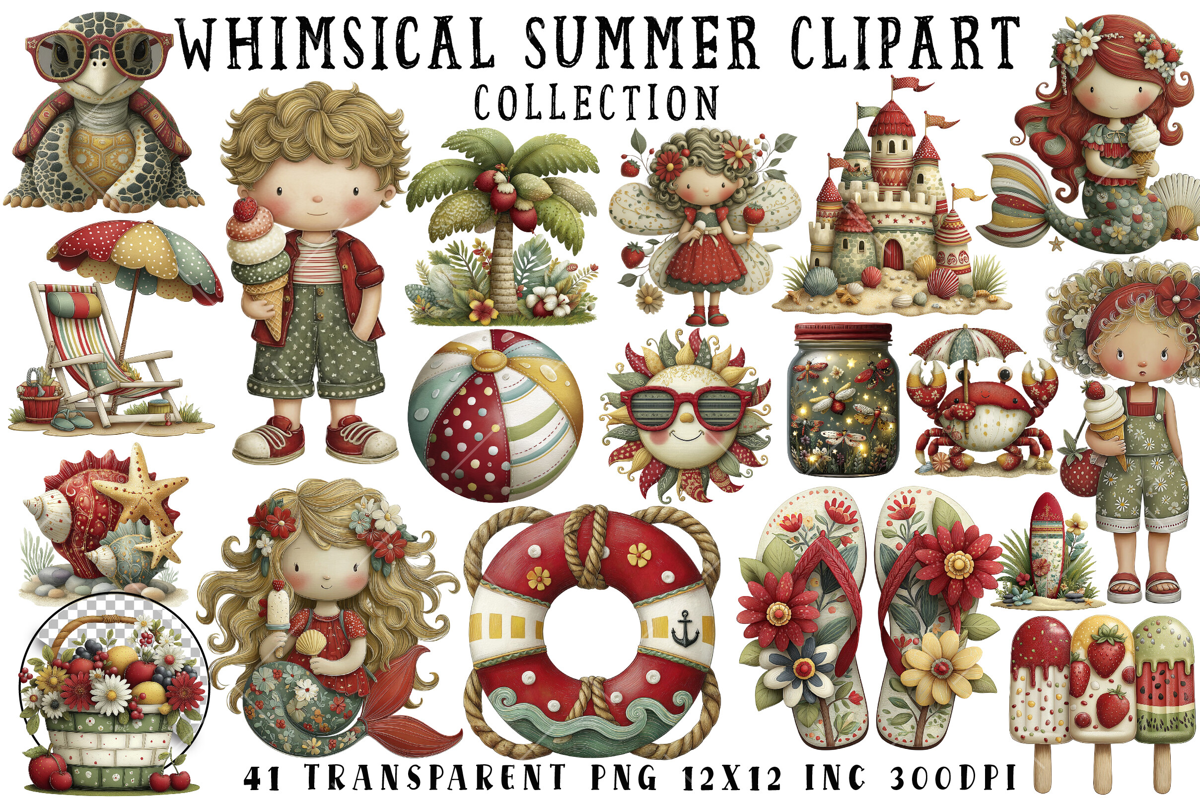 Whimsical Summer Clipart Graphic by RevolutionCraft · Creative Fabrica