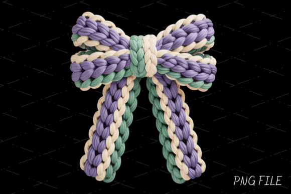 Yarn Crochet Bow PNG Illustration