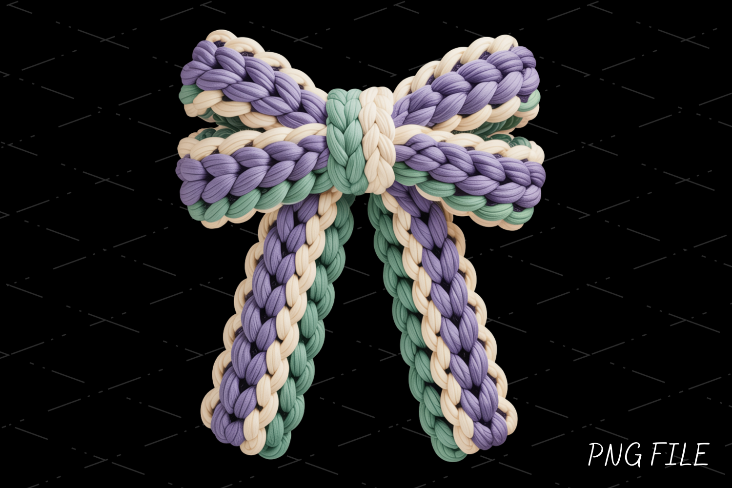 Yarn Crochet Bow PNG Illustration