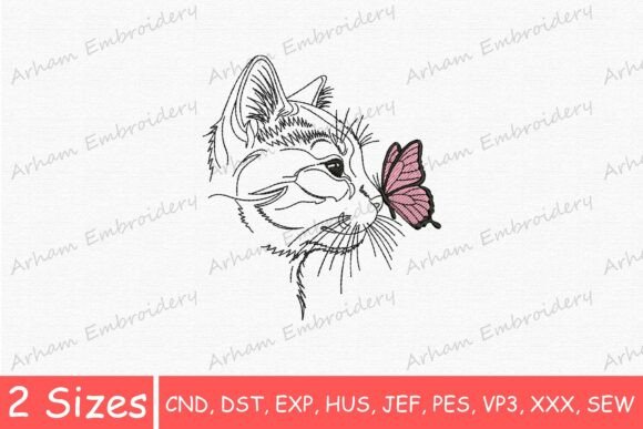 Adorable Cat and Butterfly