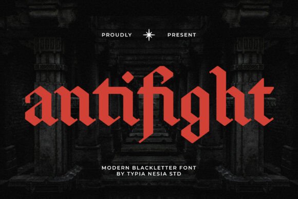 Preview specimen of Antifight blackletter font