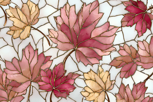 Autumn Maple Leaves Stained Glass Art