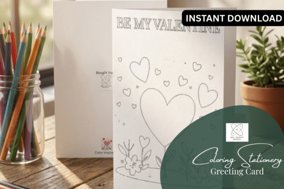 Be My Valentine #1 Coloring Card
