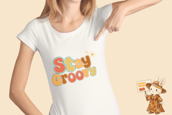 Bunny Groovy Retro Font PNG with transparent background - Preview 3