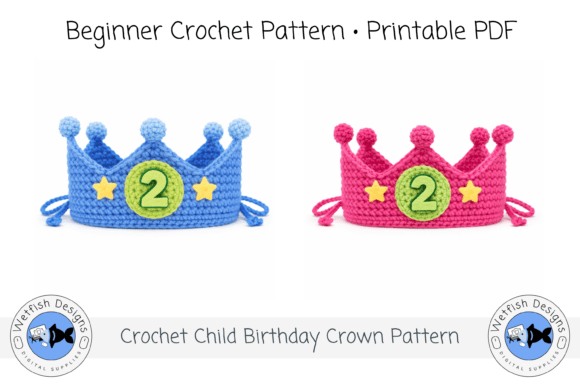 Crochet Birthday Crown PDF Pattern