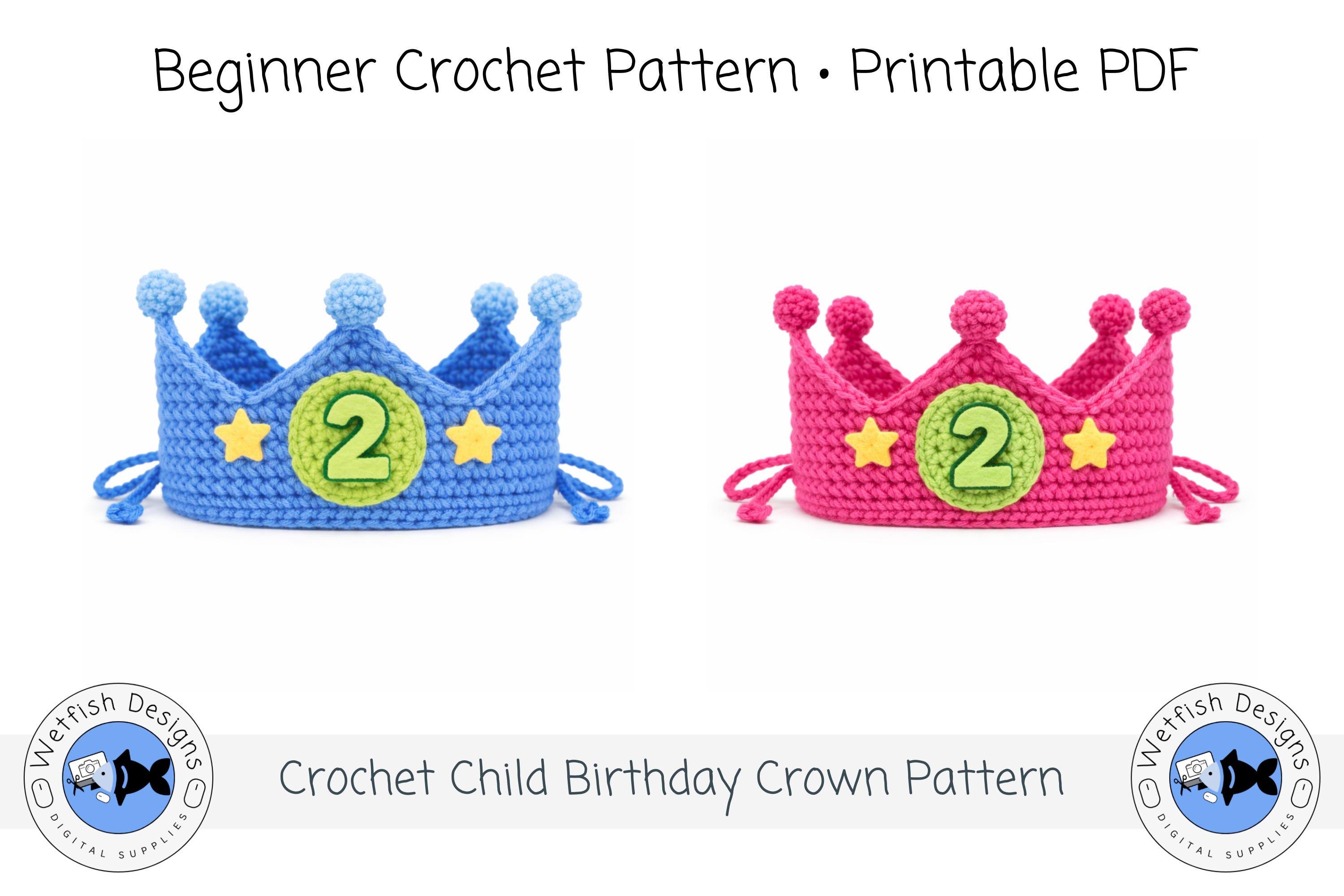 Crochet Birthday Crown PDF Pattern