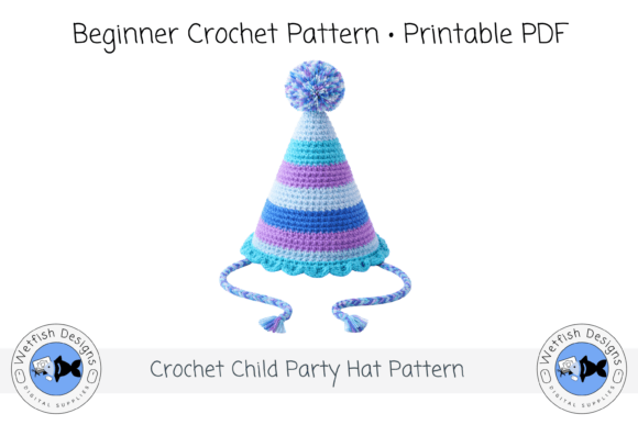 Crochet Kid's Party Hat PDF Pattern