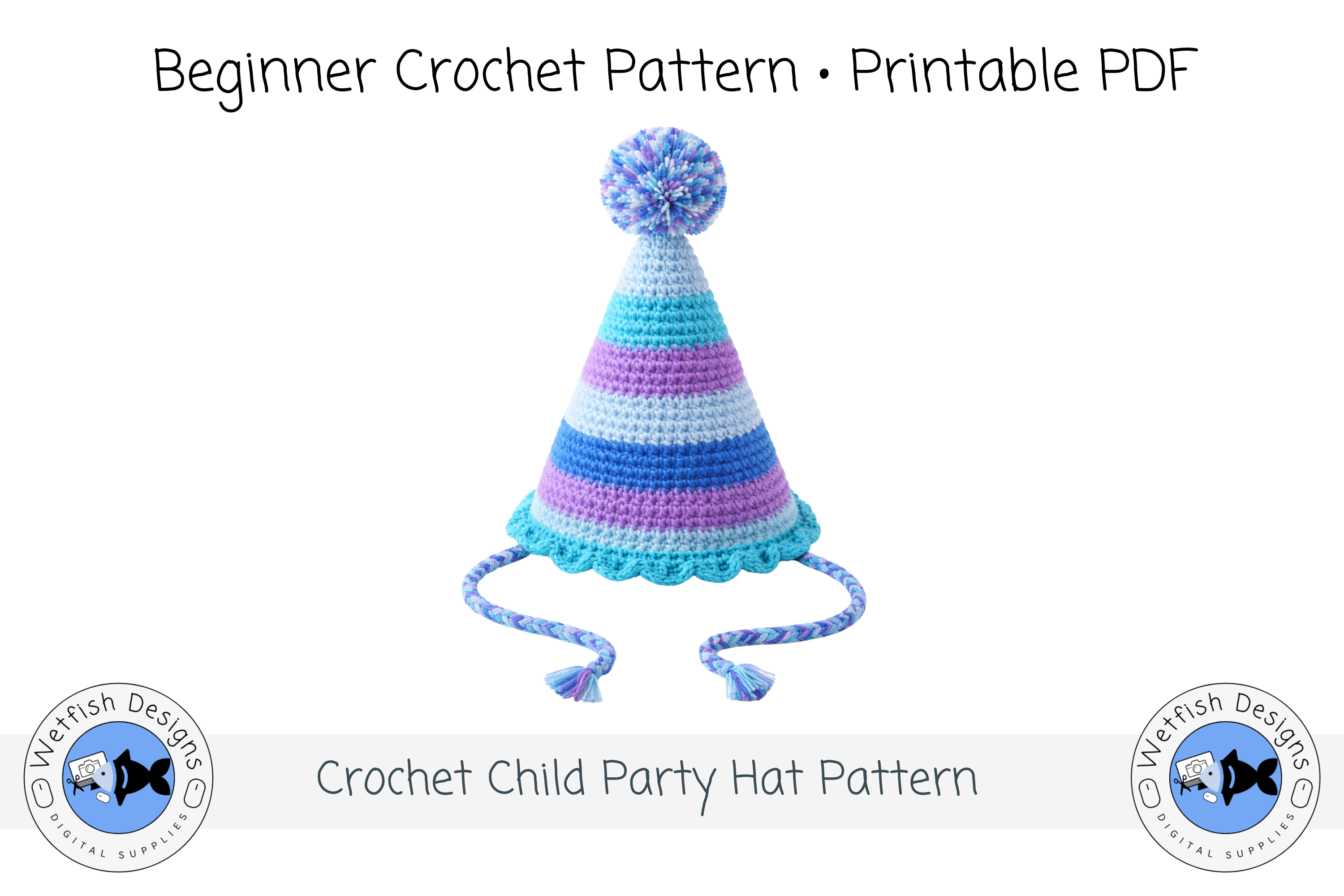 Crochet Kid's Party Hat PDF Pattern