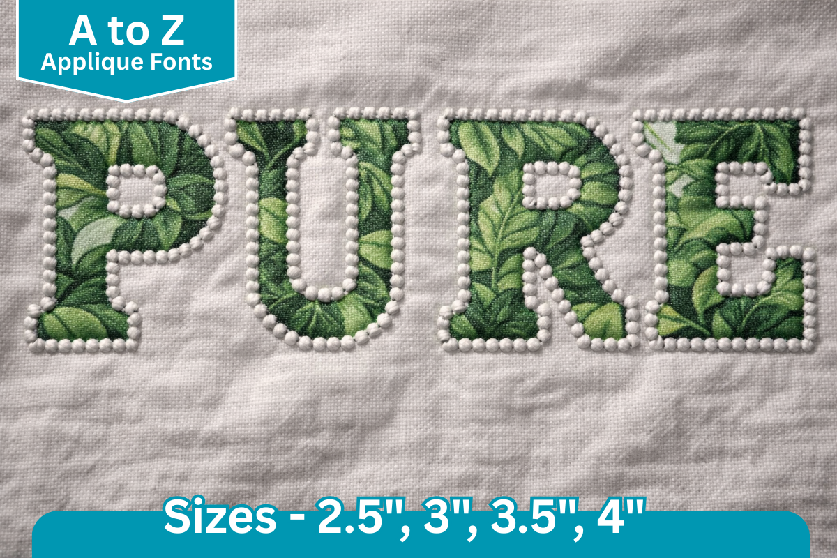 Dot Line Edge Applique Font