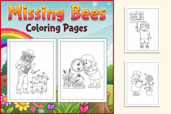 Earth Day Missing Bees Coloring Pages
