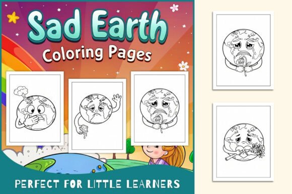 Earth Day Sad Earth Coloring Pages