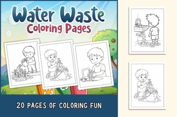Earth Day Water Waste Coloring Pages