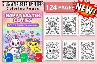 Happy Easter Cuties Coloring Book Graphic by BundleExpert · Creative ...