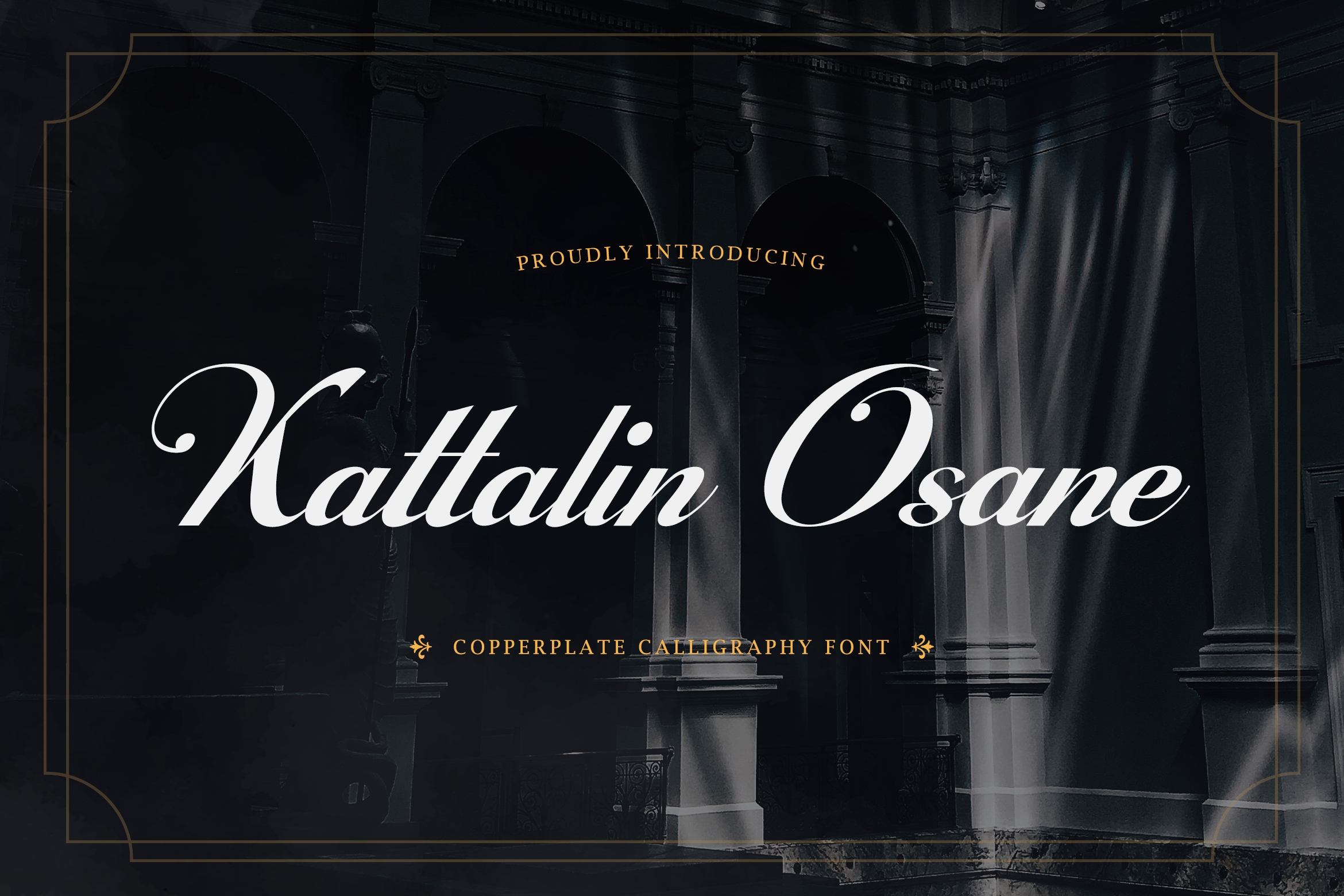 Kattalin Osane font preview, script calligraphy for recipient names