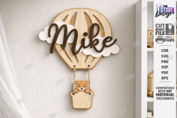 Kids Room Name Sign Laser Cut | CNC File Cięcie Laserowe Przez The T Store Design