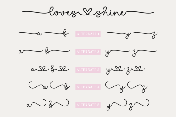 Loves Shine Font PNG with transparent background - Preview 5
