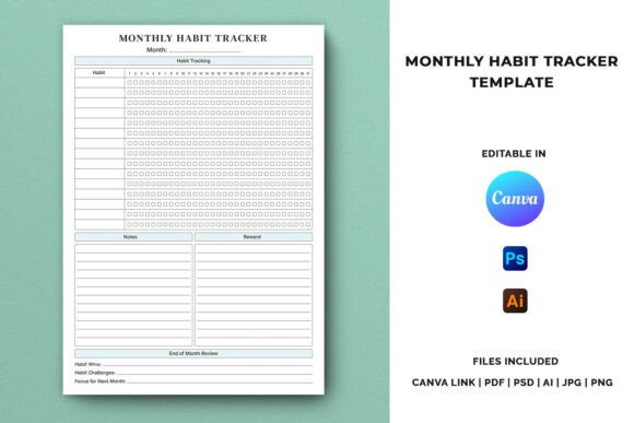 Monthly Habit Tracker Template