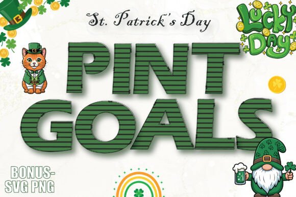 St Patricks Day Pint Goals Fonts