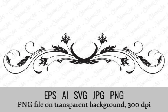Text Divider Ornament Floral Vintage SVG