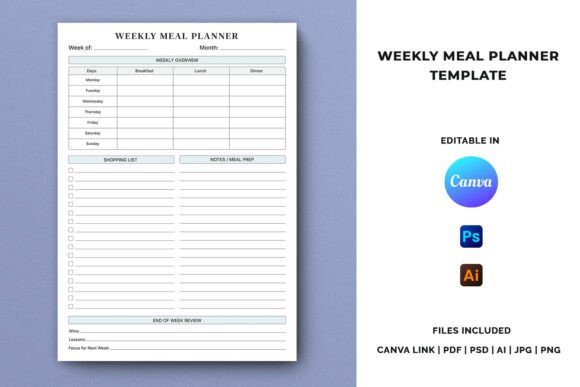 Weekly Meal Planner Template