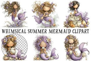 Whimsical Summer Mermaid Clipart Graphic by RevolutionCraft · Creative ...