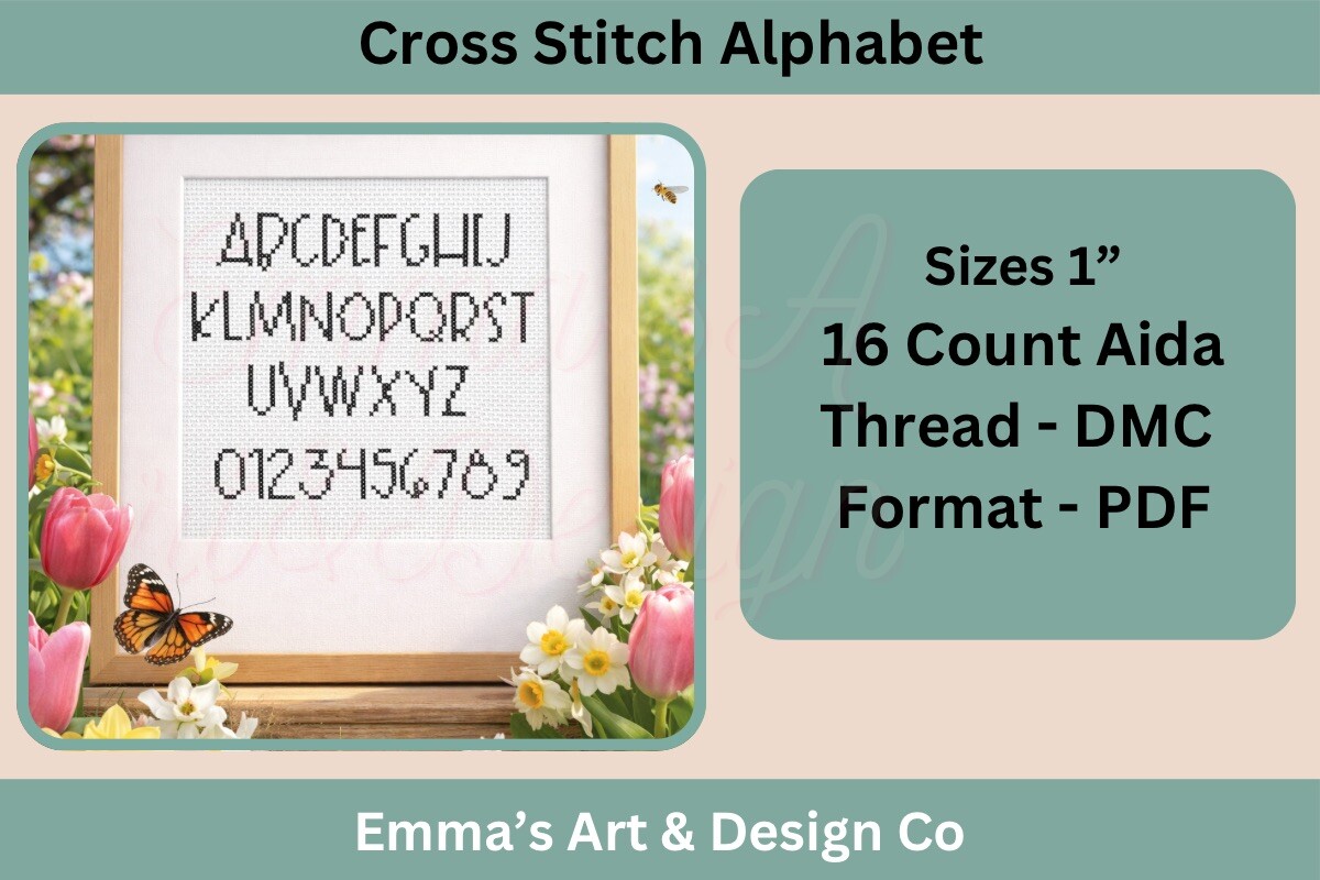 Alphabet Cross Stitch Pattern PDF