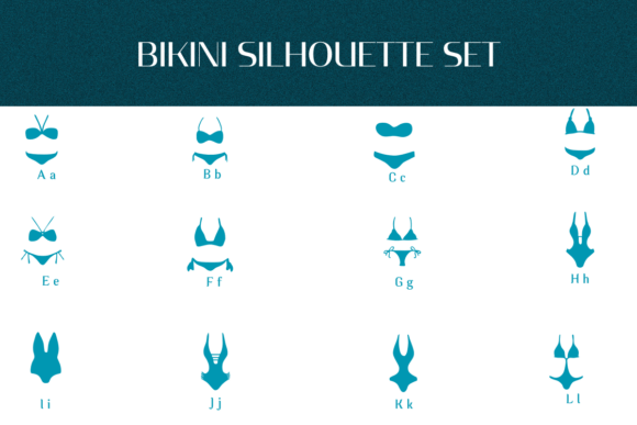 Bikini Silhouette Set Font - Preview 1