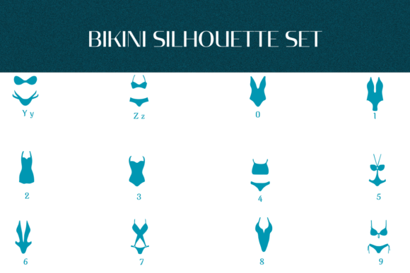 Bikini Silhouette Set Font - Preview 3