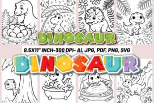 CUTE DINOSAUR COLORING BOOK for KIDS Graphic by ArT DeSiGn · Creative ...