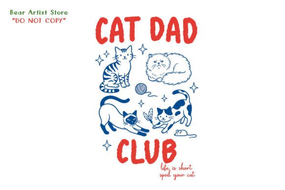 Cat Dad Club and Cat Mom matching SVG design for couples